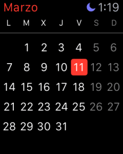 Apple Watch calendario