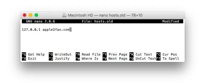 Editar archivo hosts OS X