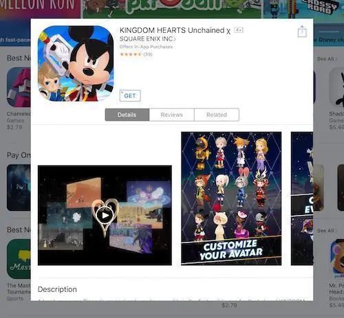 Descargar Kingdom Hearts Unchained App Store