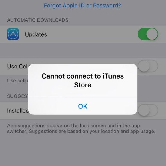 cannot connect to itunes