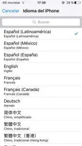 Idioma iPhone 3