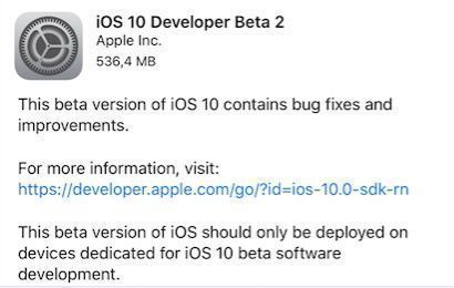 ios 10 beta 2