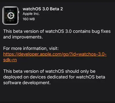 watchos 3 beta 2