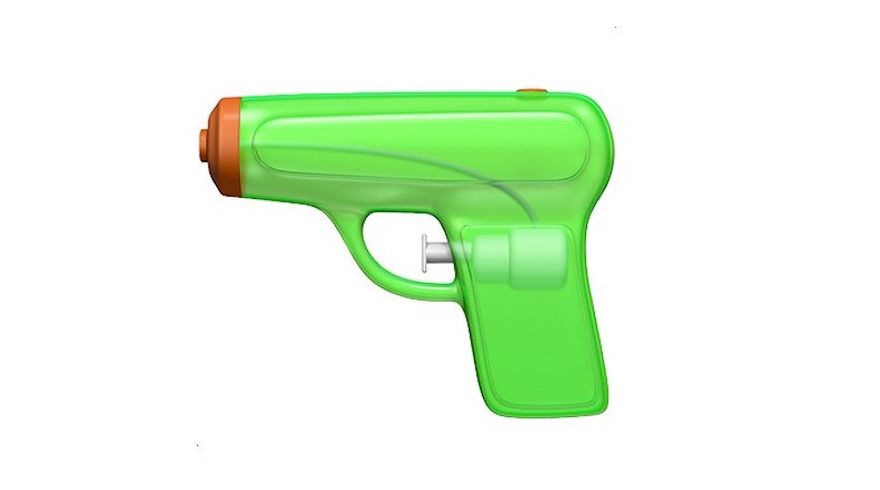 apple emoji pistola agua