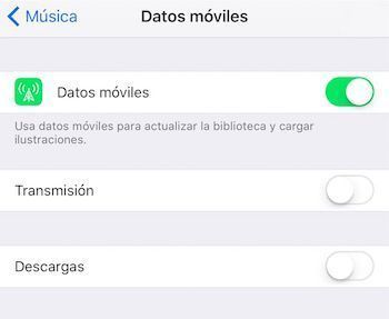 apple music musica datos moviles