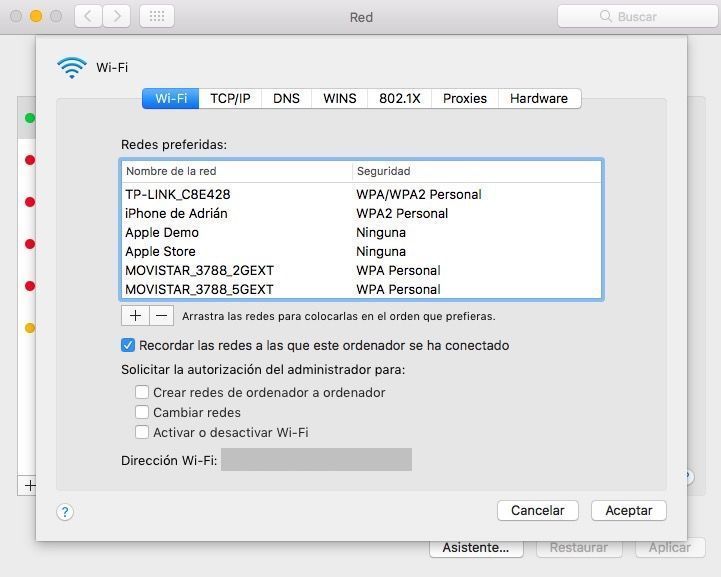 orden redes wifi mac