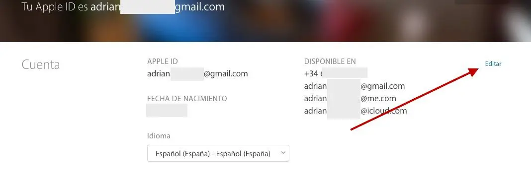 cambiar email apple id
