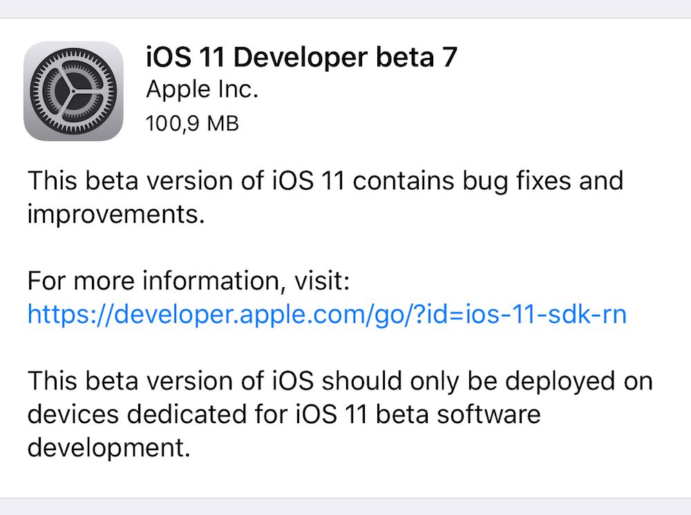 ios 11 beta 7