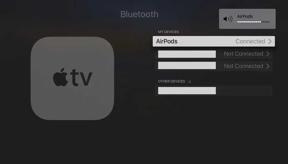 airpods conectados al apple tv
