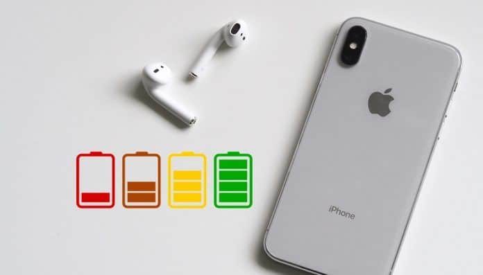 estado de la bateria en iphone x