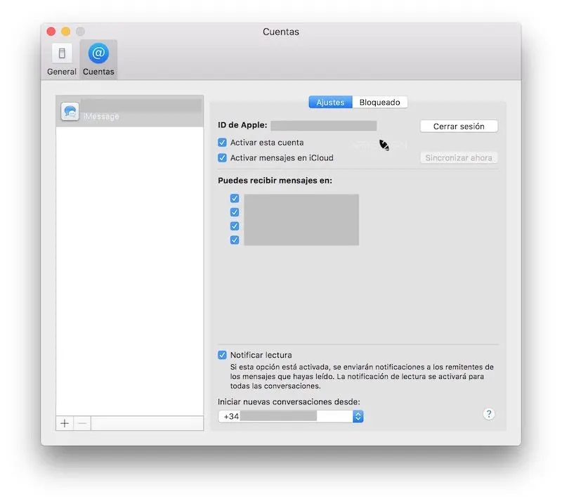 activar mensajes en iCloud en macOS