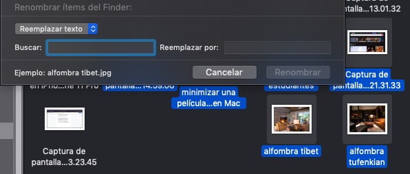 renombrar varios archivos en Mac