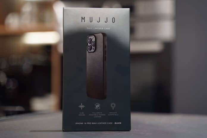 carcasa de cuero Mujjo para iPhone 16 Pro Max